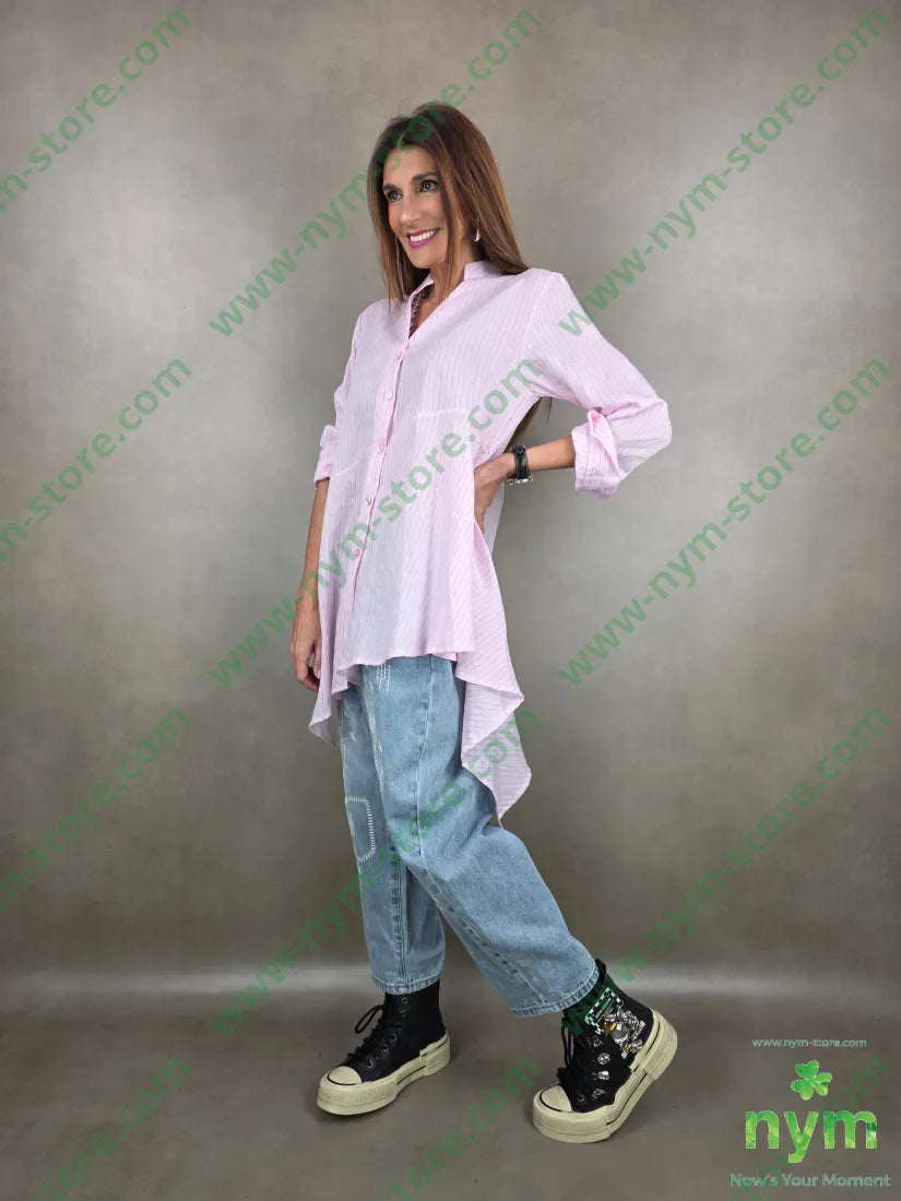 camicia guru lunga tessuto gessato 100co CAMICIA