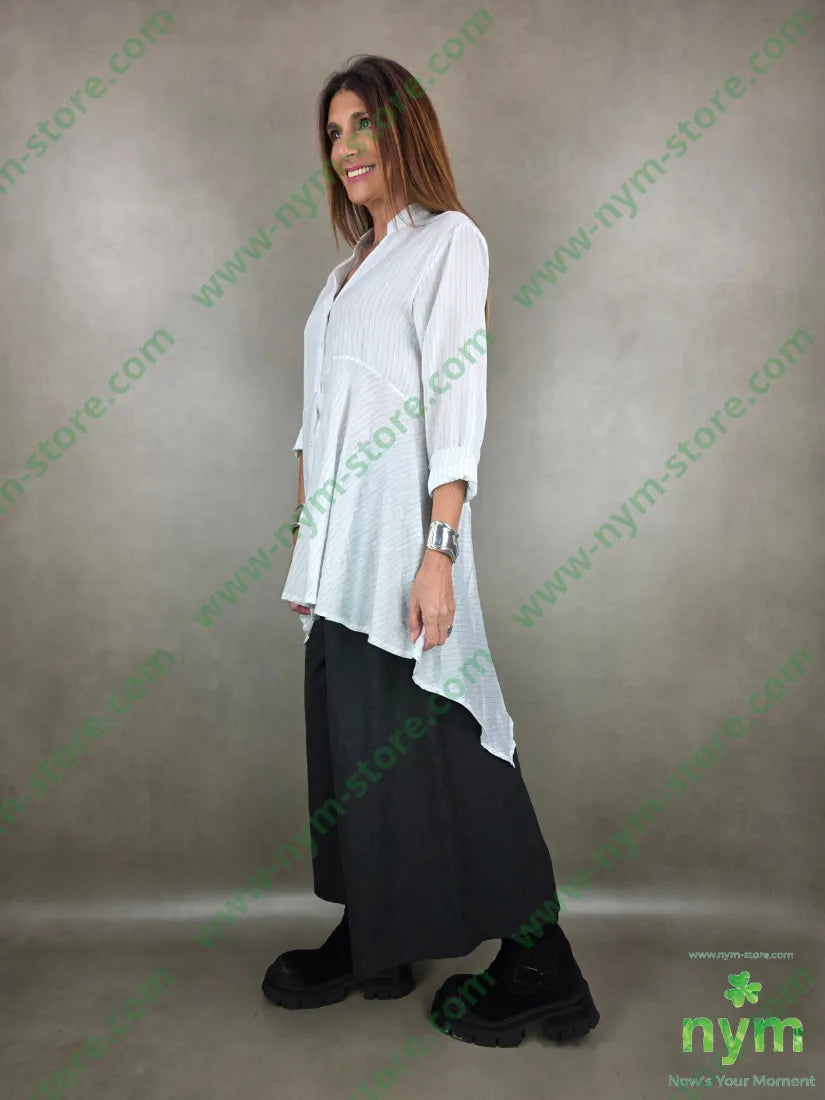 camicia guru lunga tessuto gessato 100co CAMICIA