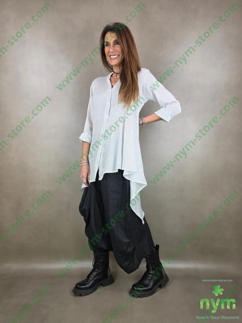 camicia guru lunga tessuto mini riga 65ly17ny16li U / BIANCO / PE26 CAMICIA