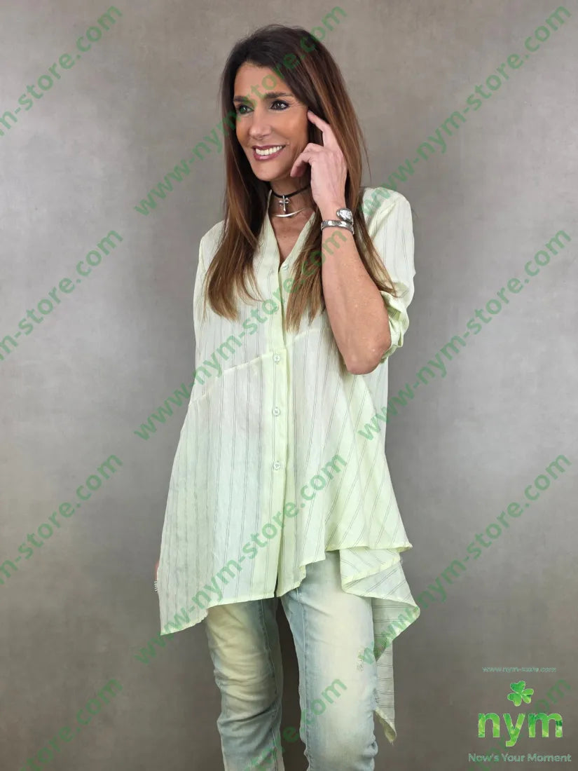 camicia guru lunga tessuto riga 65ly17ny16li U / GIALLO / PE26 CAMICIA