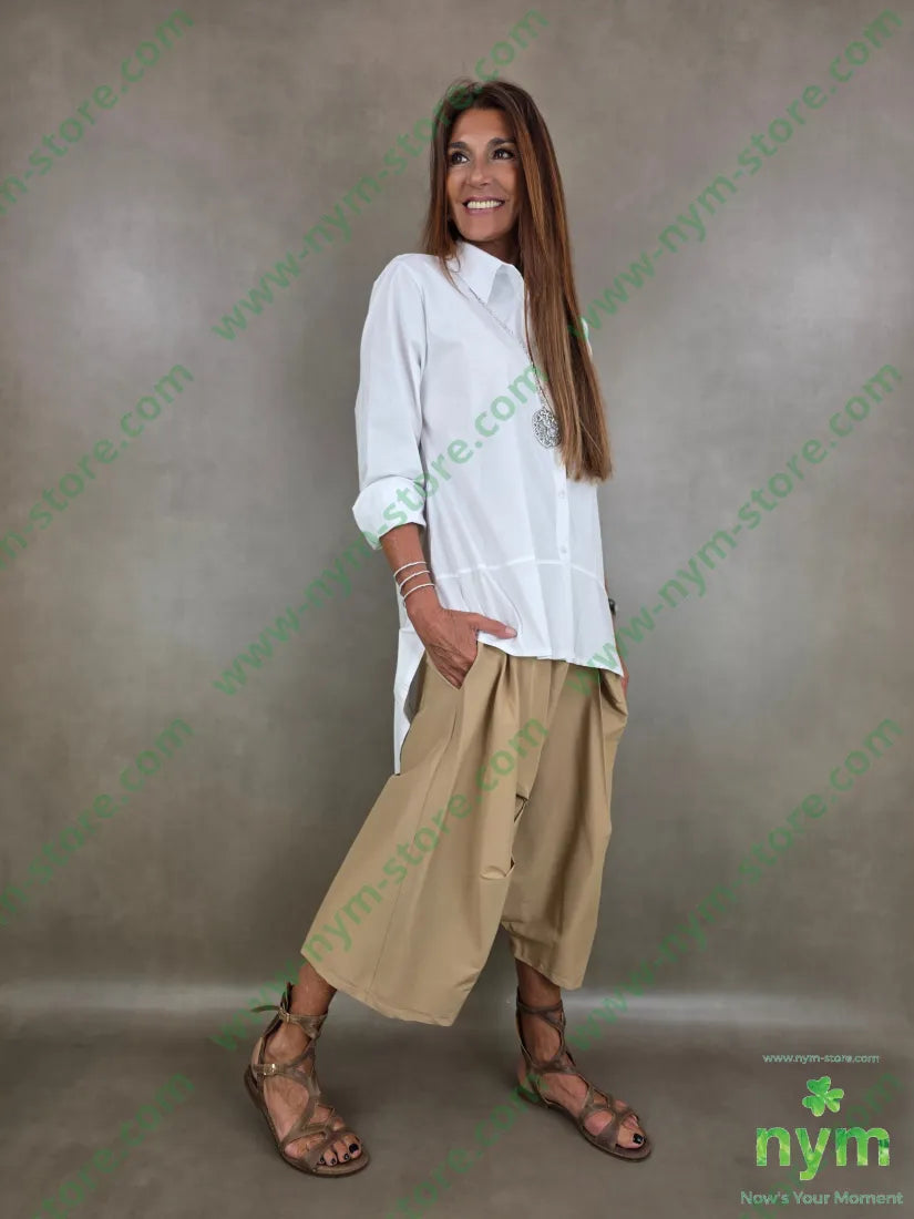 camicia lunga con punta dietro 100co - U / BIANCO / AI25 - CAMICIA