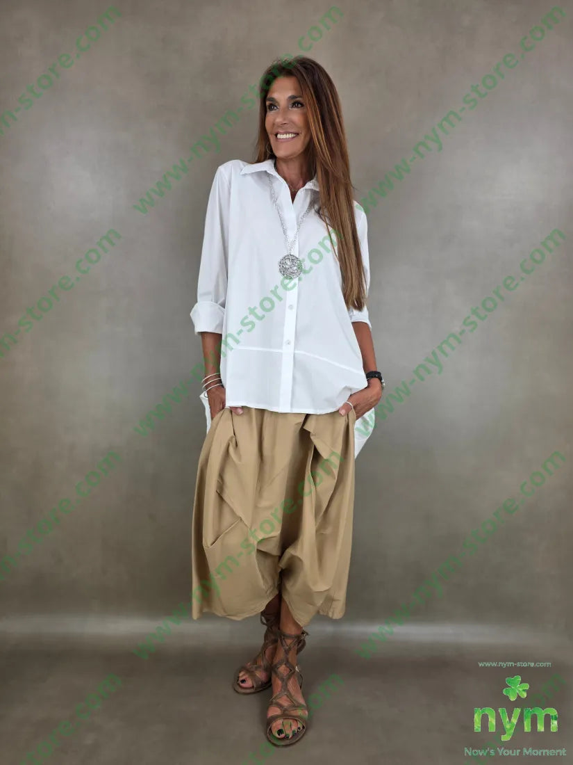 camicia lunga con punta dietro 100co - U / BIANCO / AI25 - CAMICIA