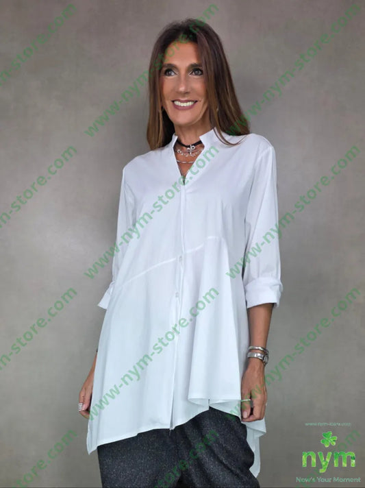 camicia lunga coreana 100co U / BIANCO / AI25 CAMICIA