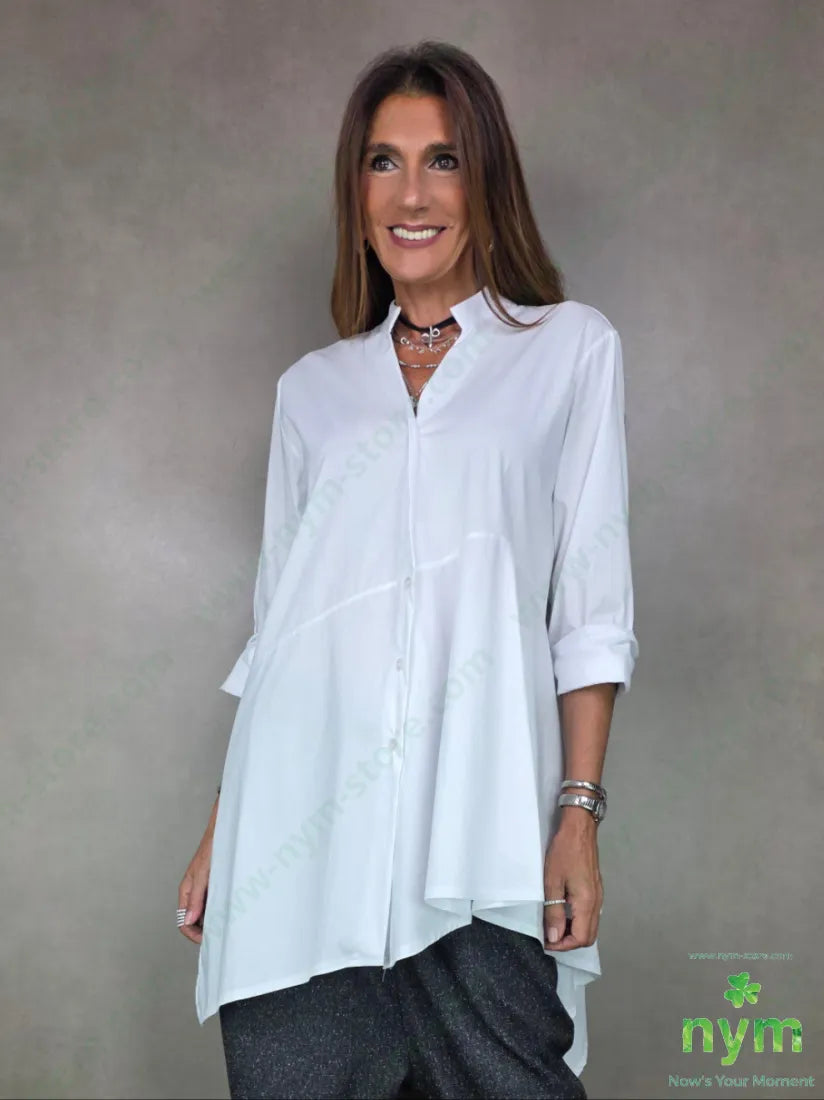 camicia lunga coreana 100co U / BIANCO / AI25 CAMICIA