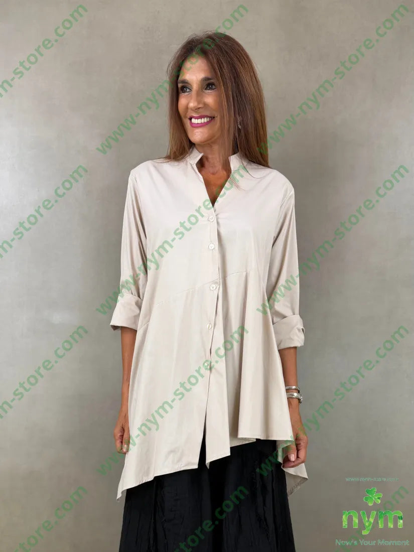 camicia lunga coreana 100co - U / SABBIA / AI26 - CAMICIA