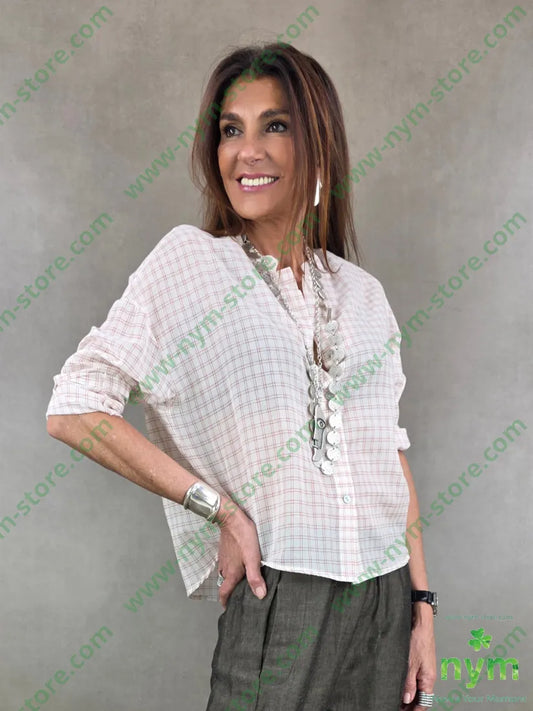 camicia manica 34 quadro 83co17pl - U / CORALLO / PE26 - CAMICIA