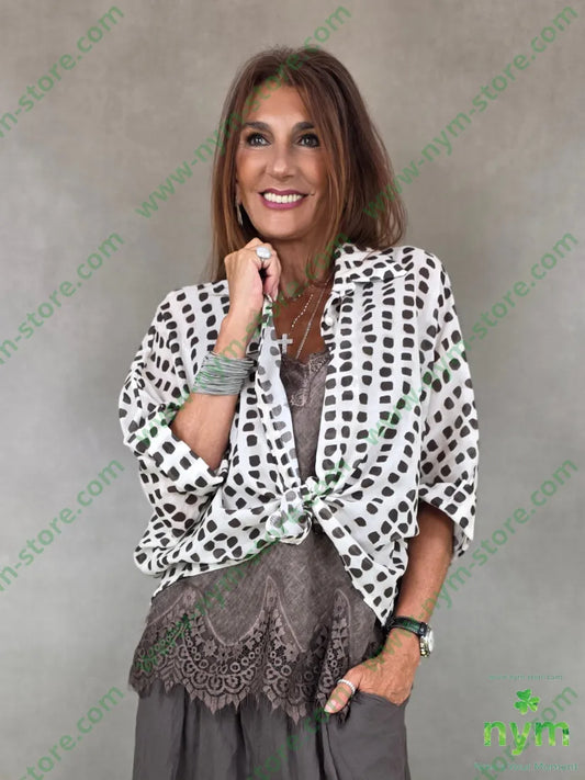 camicia mussola con stampa 100co - U / MARRONE / PE26 - CAMICIA