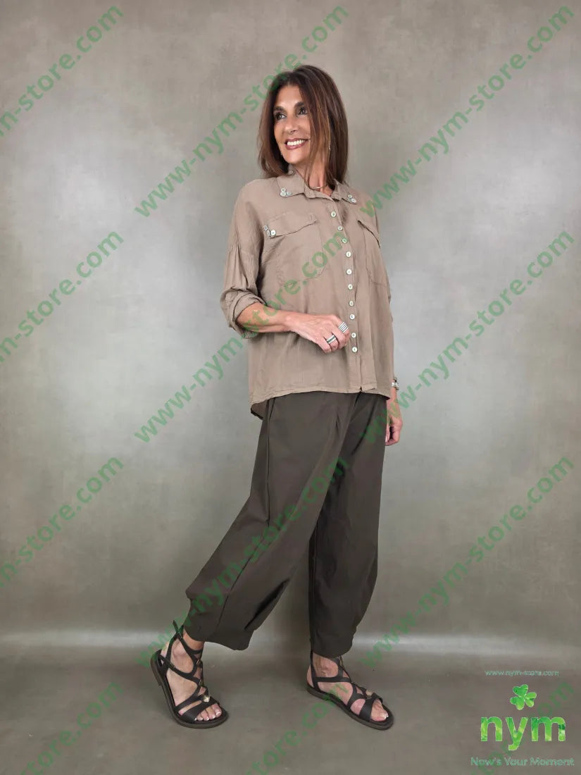 camicia mussola multibottoni 100co - U / FANGO S. / PE26 - PANTALONE