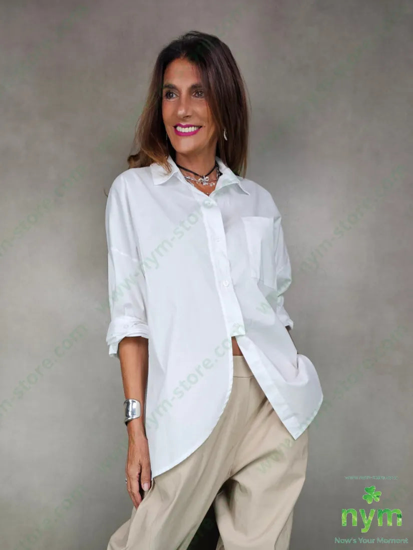 camicia over con tasca 100co U / BIANCO / AI25 CAMICIA