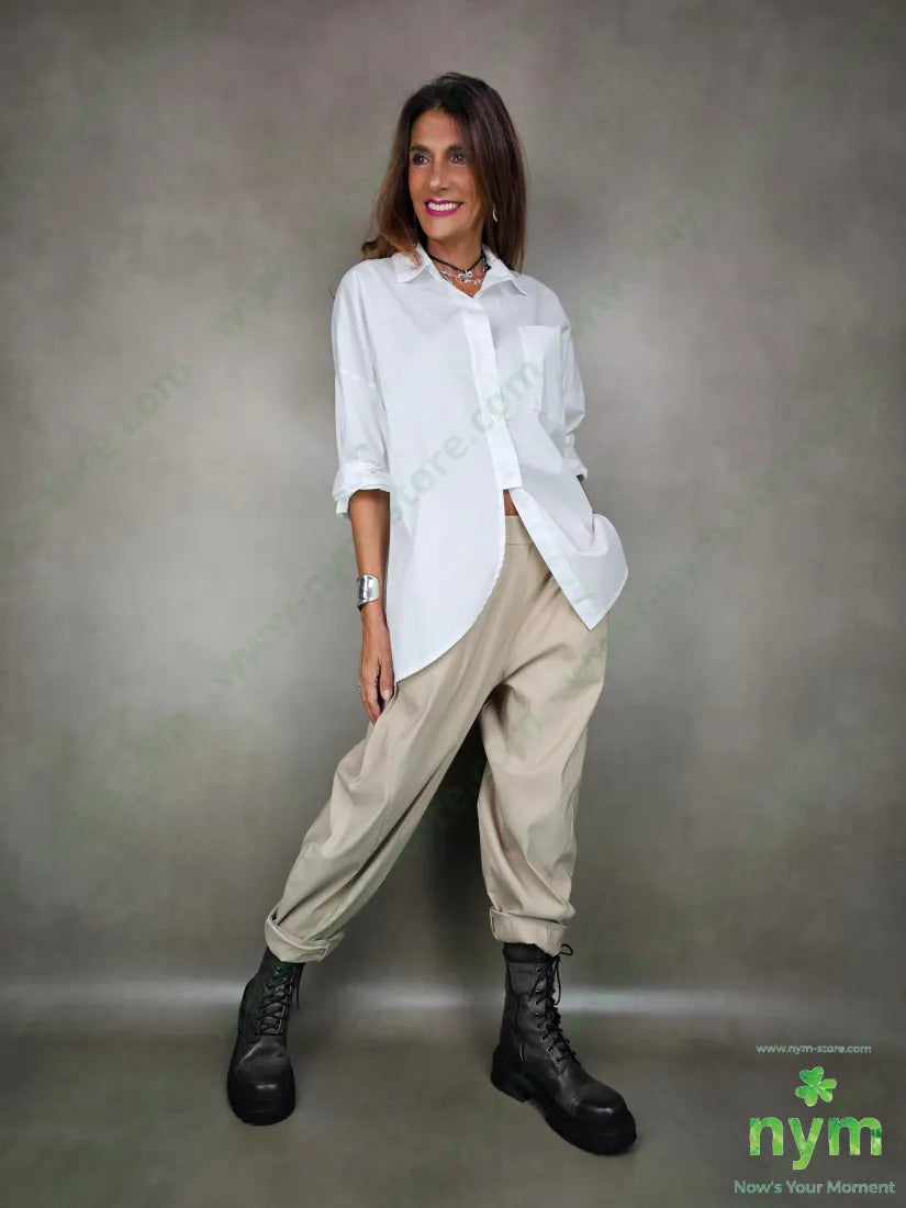 camicia over con tasca 100co U / BIANCO / AI25 CAMICIA