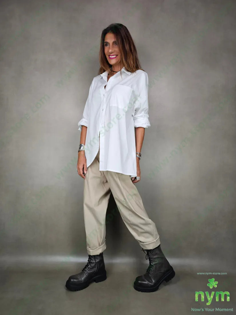 camicia over con tasca 100co U / BIANCO / AI25 CAMICIA