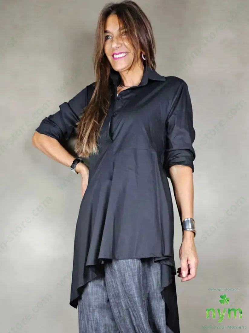 camicia redingotte 100co U / NERO / AI25 CAMICIA