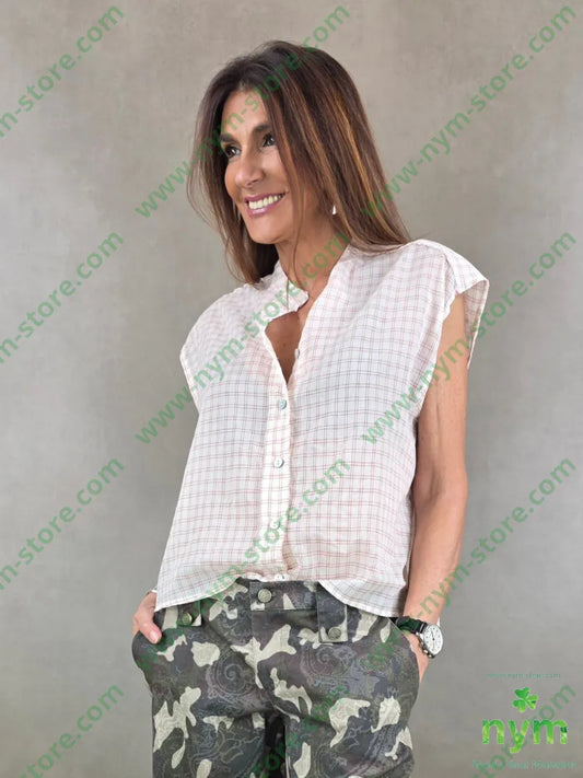 camicia senza manica quadro 83co17pl - U / CORALLO / PE26 - CAMICIA