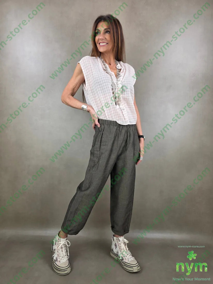 camicia senza manica quadro 83co17pl - U / CORALLO / PE26 - CAMICIA