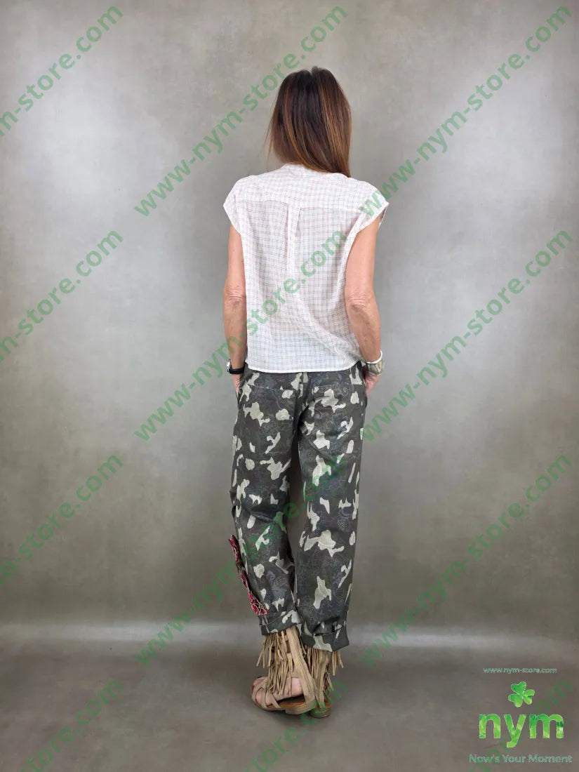 camicia senza manica quadro 83co17pl - U / CORALLO / PE26 - CAMICIA