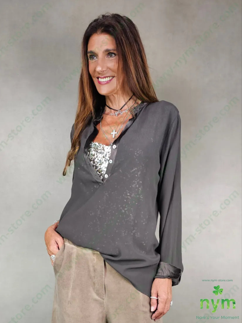 camicia serafino viscosa 100vi U / MARRONE / AI25 CAMICIA