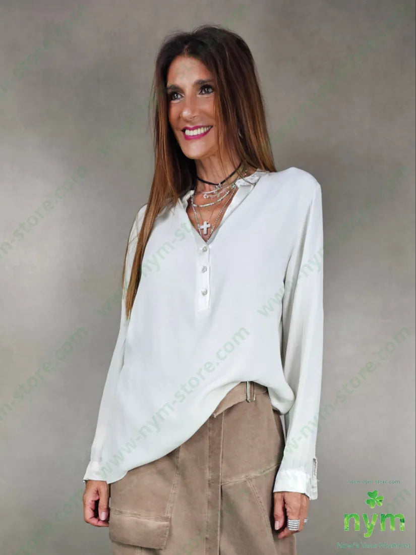 camicia serafino viscosa 100vi U / PANNA / AI25 CAMICIA