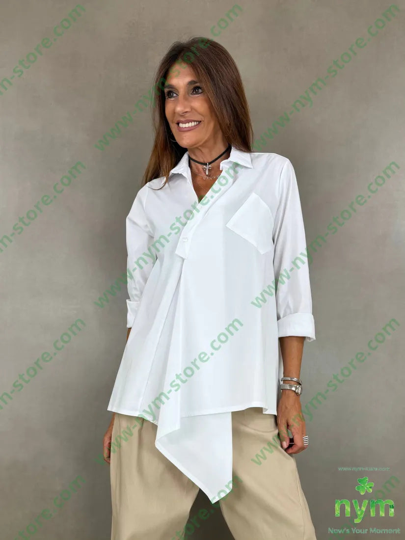 camicia tasca obliqua 100co - U / BIANCO / AI26 - CAMICIA