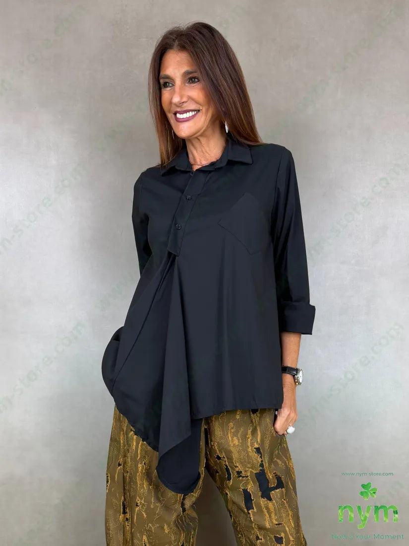 camicia tasca obliqua 100co - U / NERO / AI26 - CAMICIA