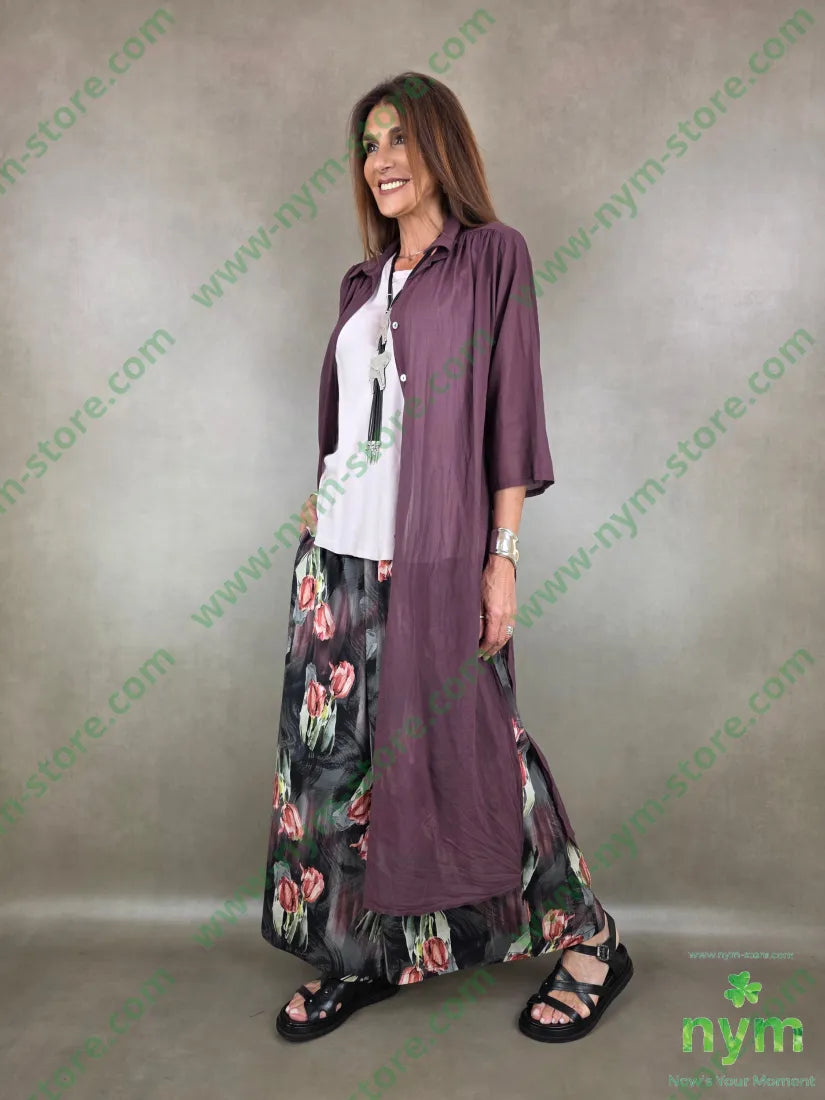 camicione mussola lungo due spacchi 100co - CAMICIA