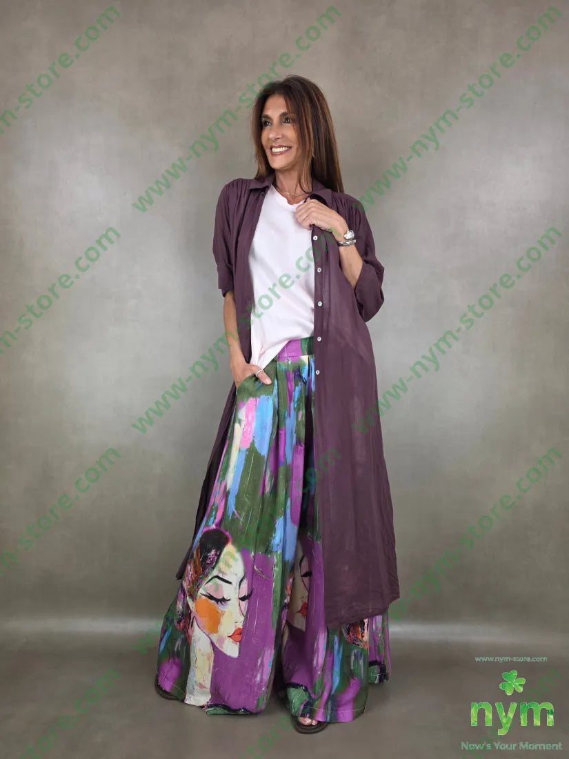 camicione mussola lungo due spacchi 100co - CAMICIA