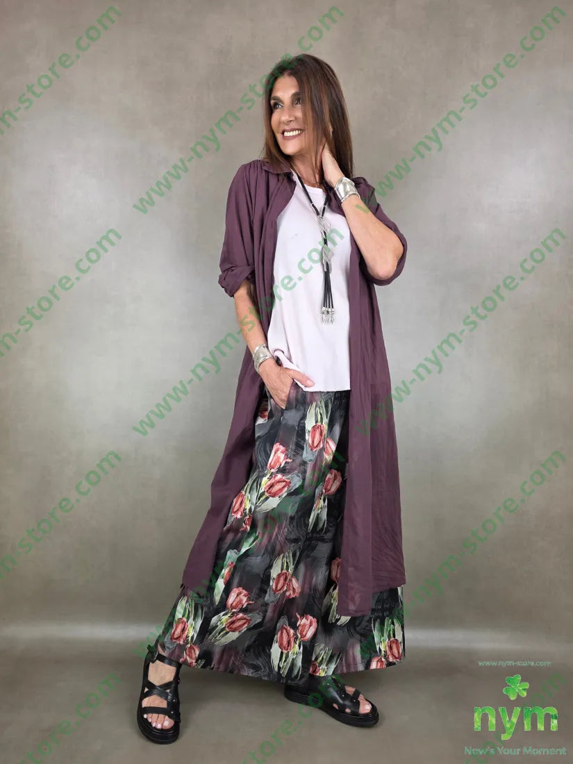 camicione mussola lungo due spacchi 100co - CAMICIA