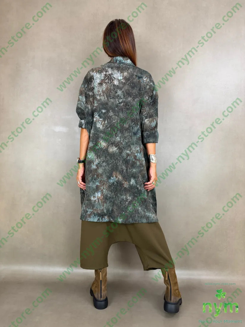 camicione stampa velour 100pl - U / MILITARE / AI26 - CAMICIA