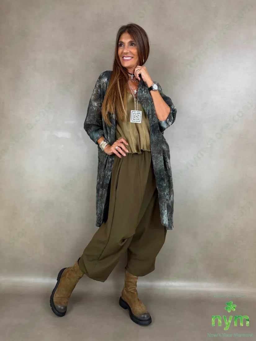 camicione stampa velour 100pl - U / MILITARE / AI26 - CAMICIA