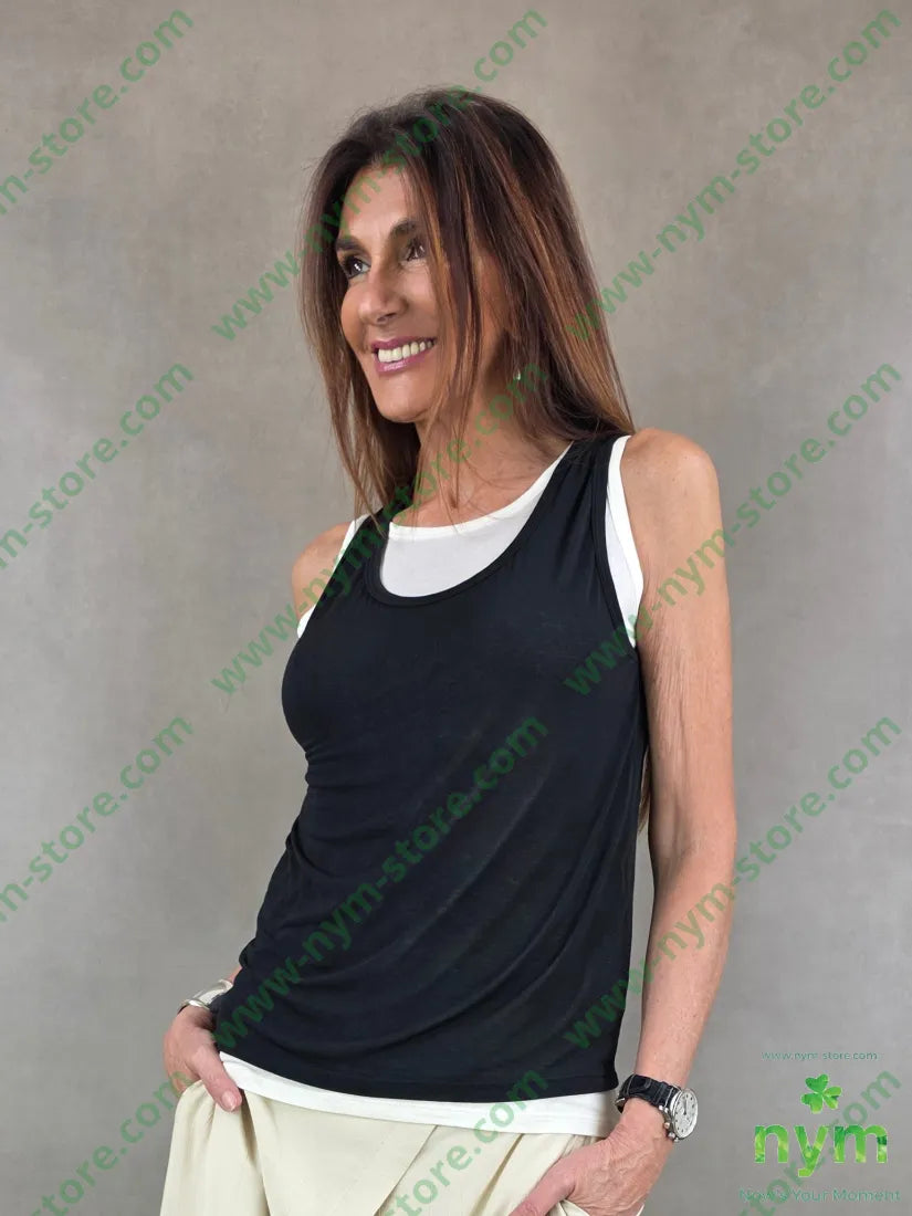 canotta doppiata in modal 90vi6ea4se - U / NERO / PE26 - TSHIRT