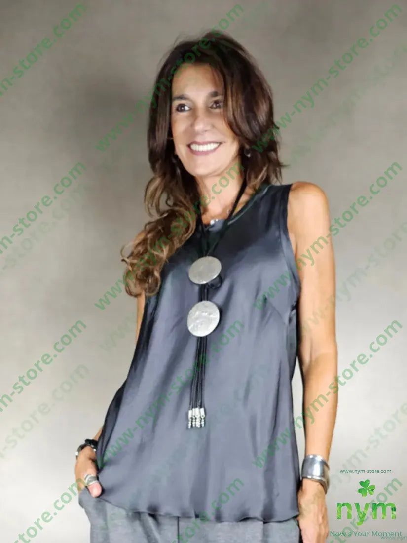 canotta girocollo viscosa 100vi U / ANTRACITE / AI25 TOP