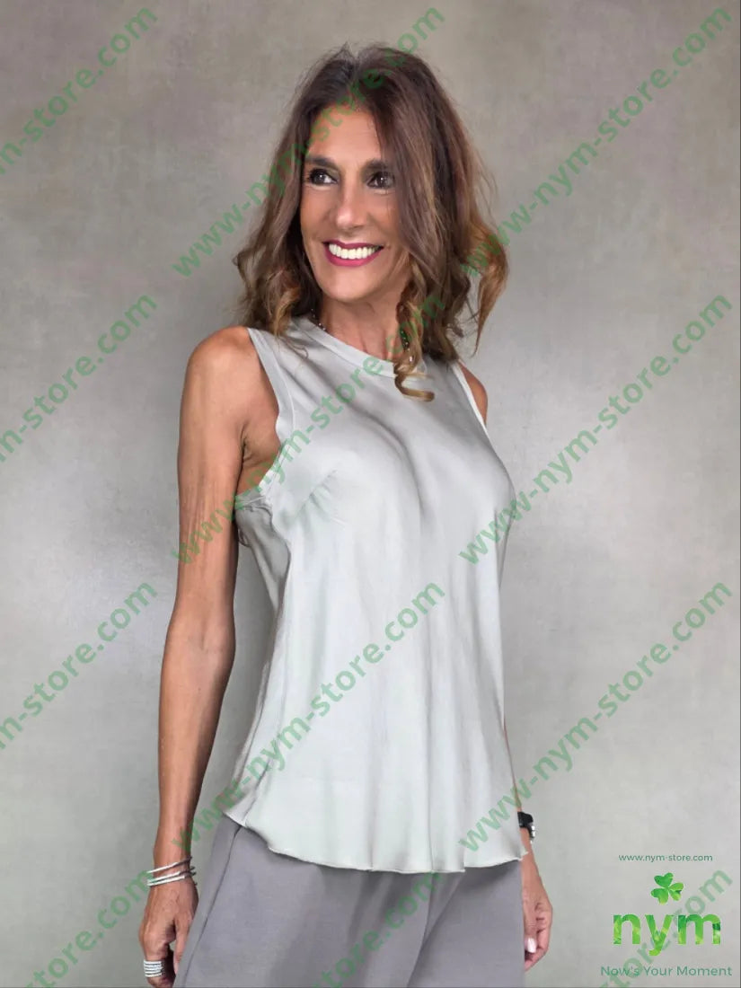 canotta girocollo viscosa 100vi U / BEIGE / AI25 TOP