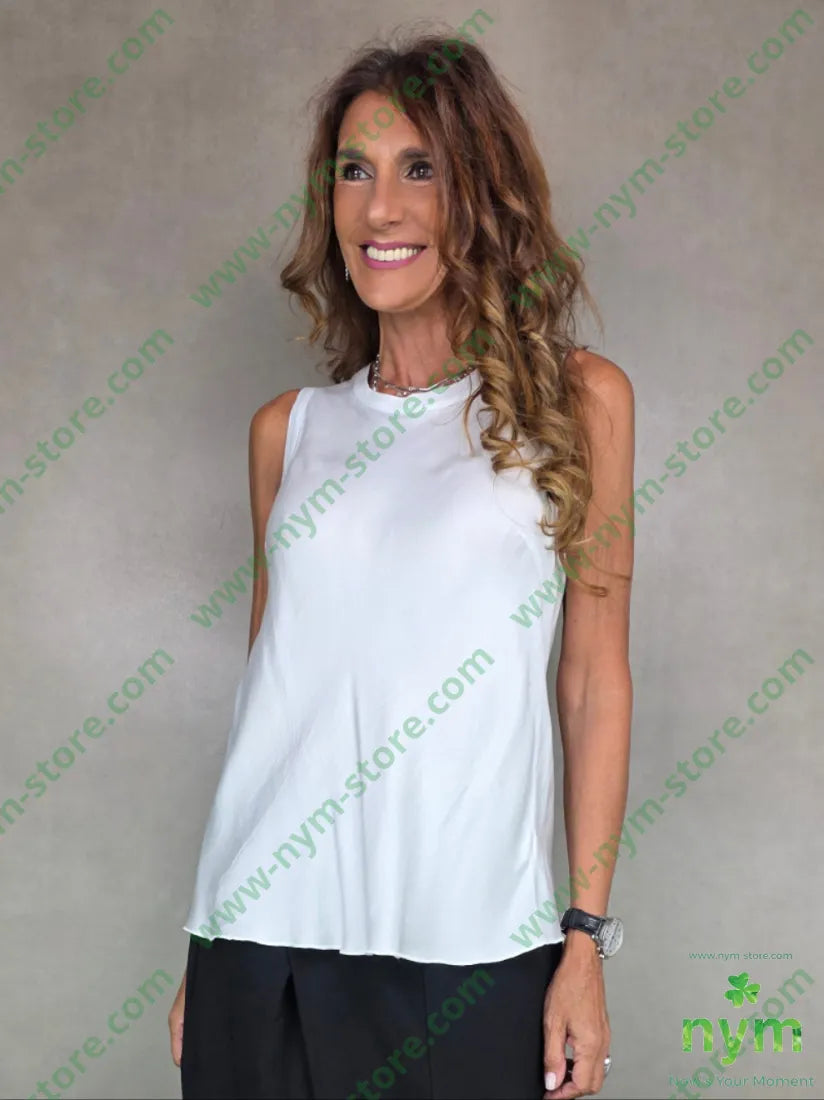 canotta girocollo viscosa 100vi U / BIANCO / AI25 TOP