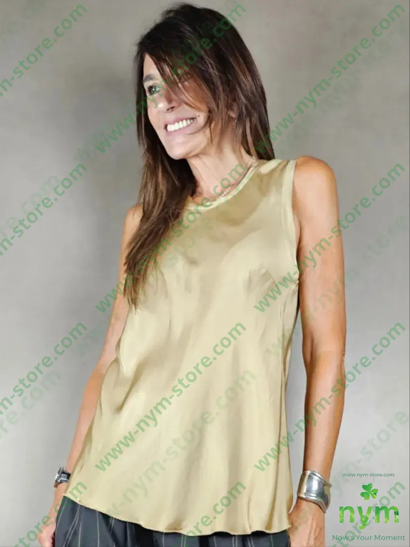 canotta girocollo viscosa 100vi U / CAMMELLO / AI25 TOP