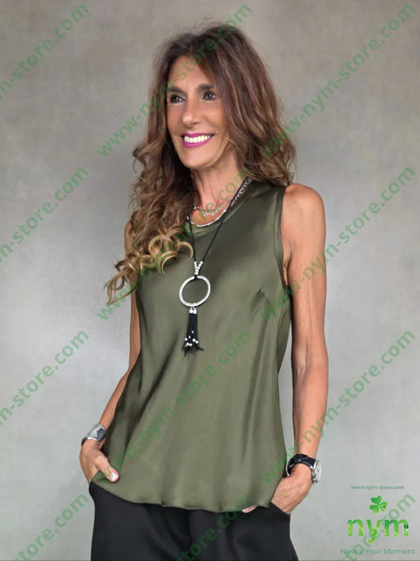 canotta girocollo viscosa 100vi U / MILITARE / AI25 TOP