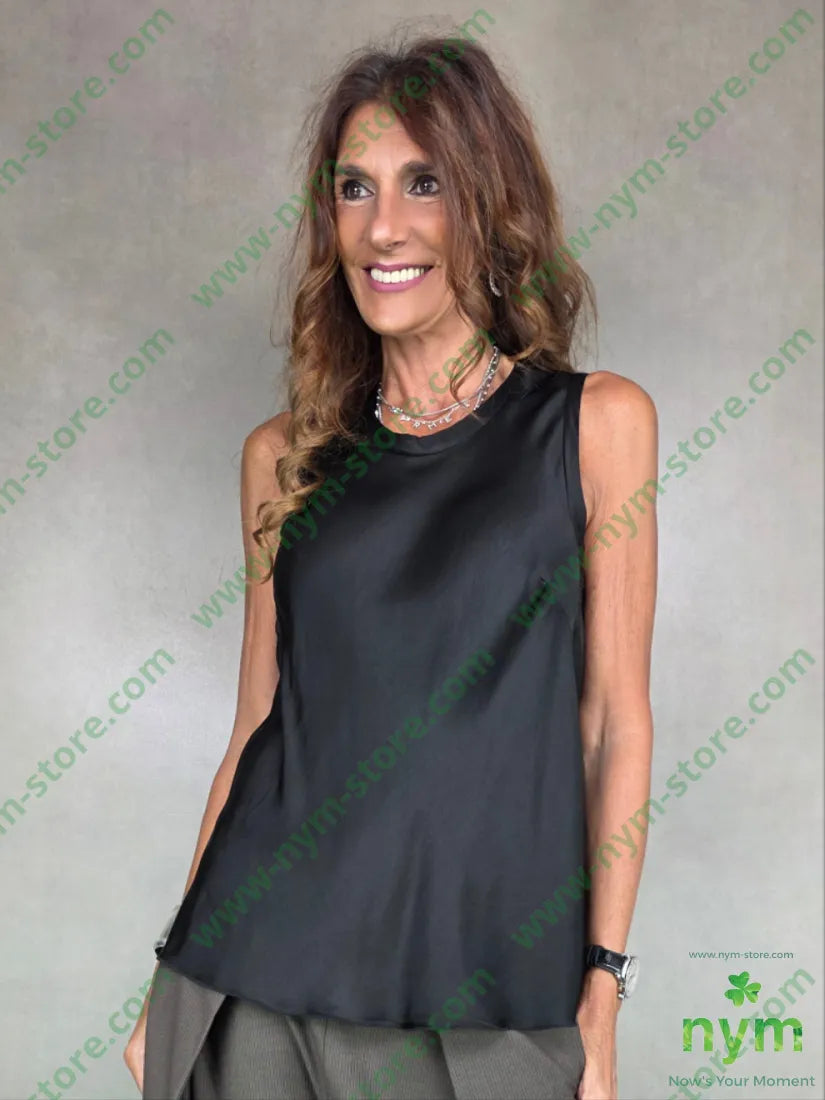 canotta girocollo viscosa 100vi U / NERO / AI25 TOP