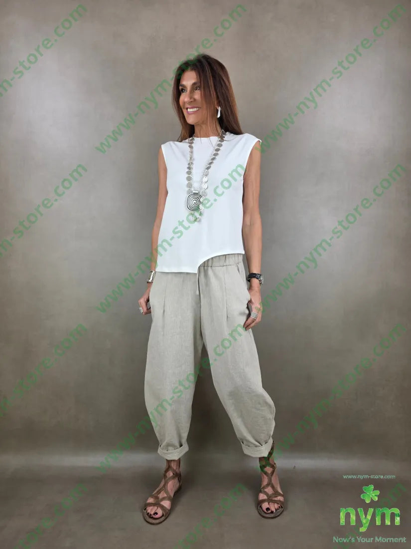 canotta in bielastico spacco tondo 94co6ea - TOP