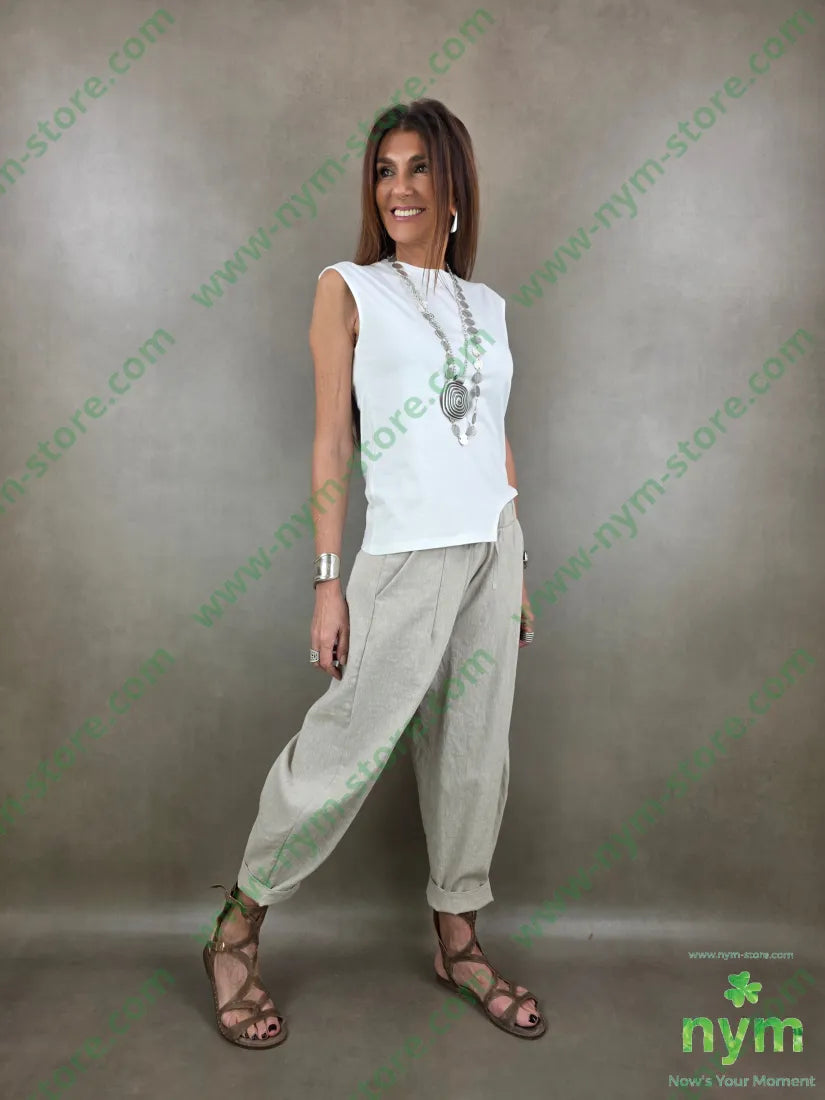 canotta in bielastico spacco tondo 94co6ea - TOP