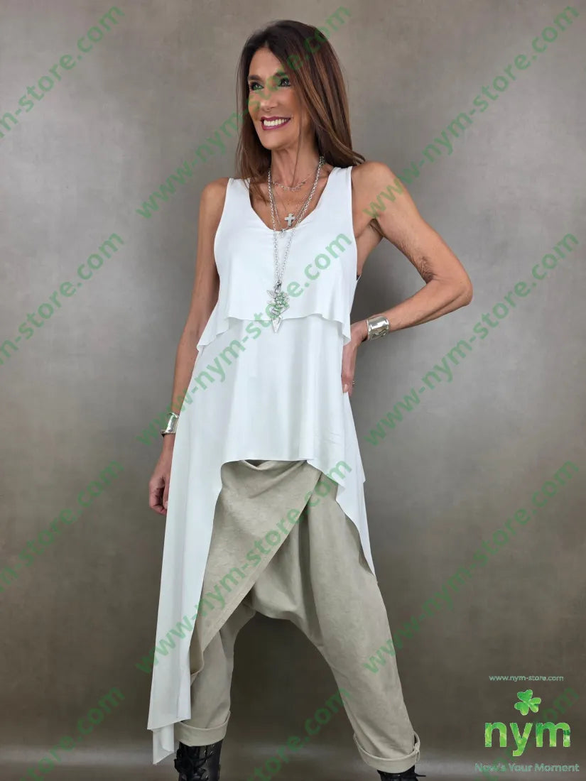 canotta irregolare lunga 92co8ea U / PANNA / PE26 TOP