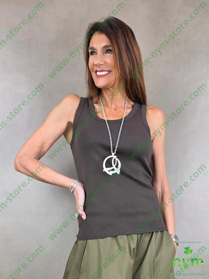 canotta maltinta stretta 100co U / MARRONE / PE26 TOP