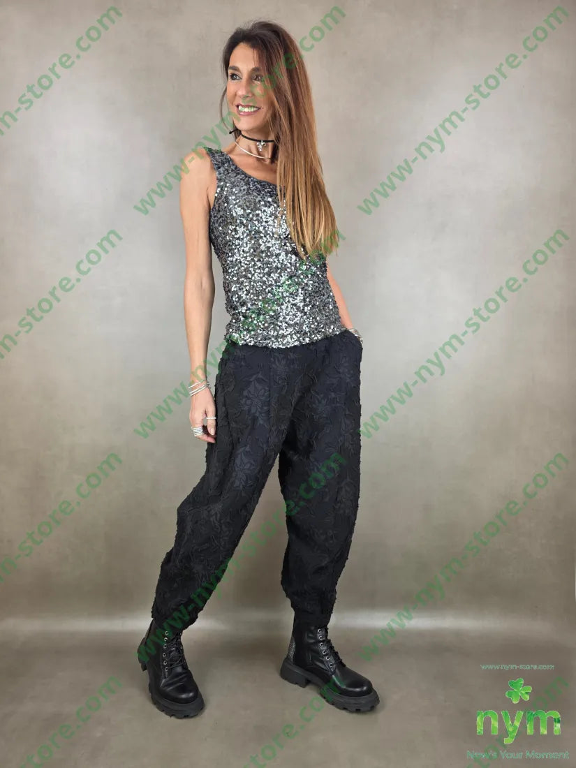 canotta paillettes foderata 100pl TOP