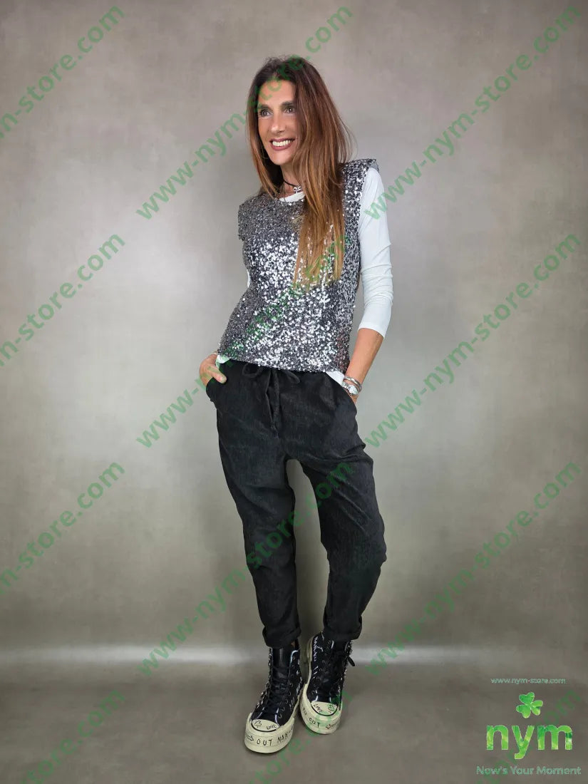 canotta paillettes spallina 100pl TOP