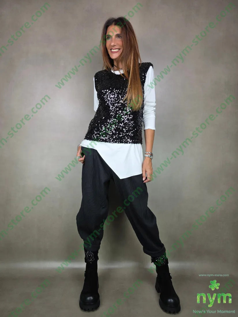 canotta paillettes spallina 100pl TOP