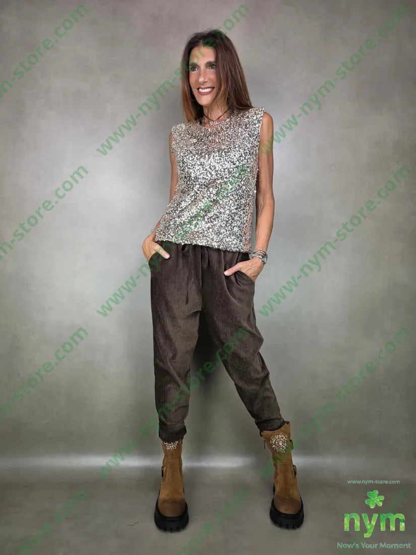 canotta paillettes spallina 100pl TOP