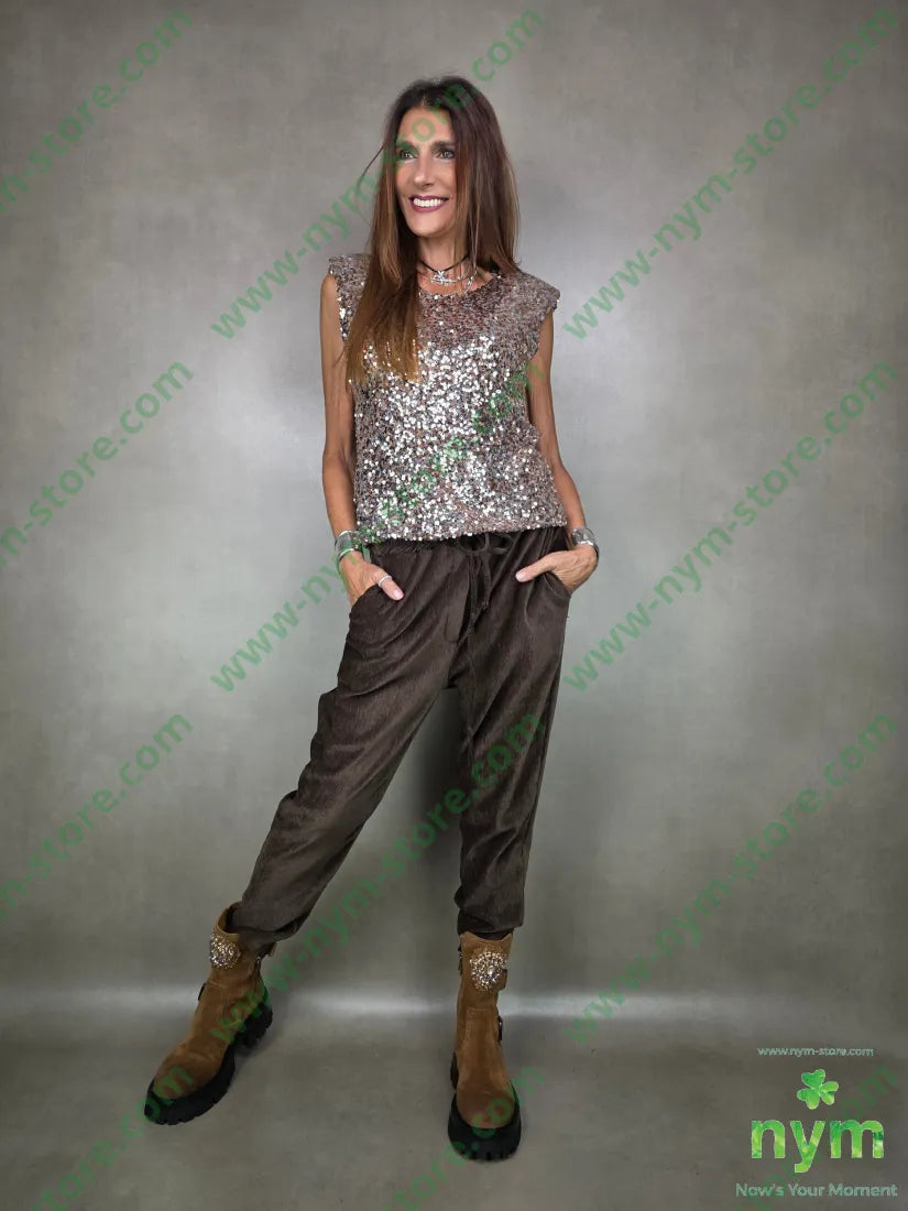 canotta paillettes spallina 100pl TOP