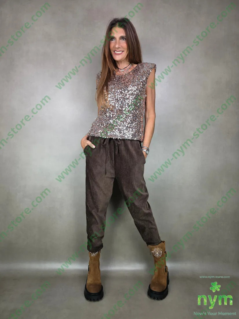 canotta paillettes spallina 100pl TOP