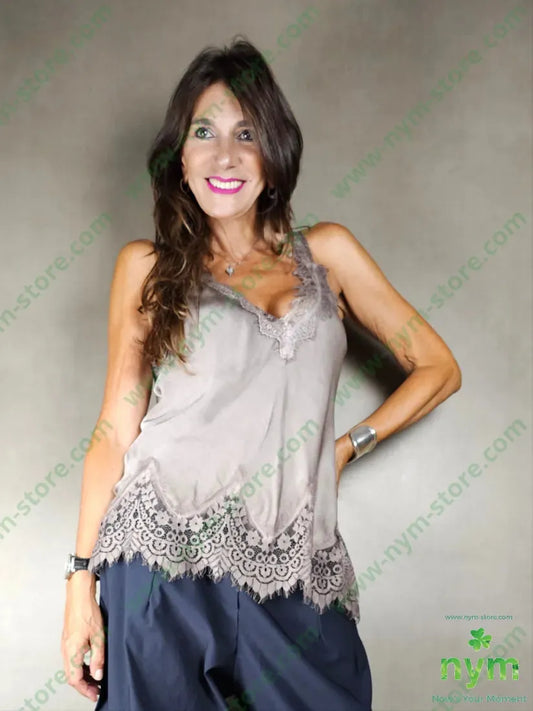 canotta pizzo fondo 100vi U / FANGO / AI25 TOP