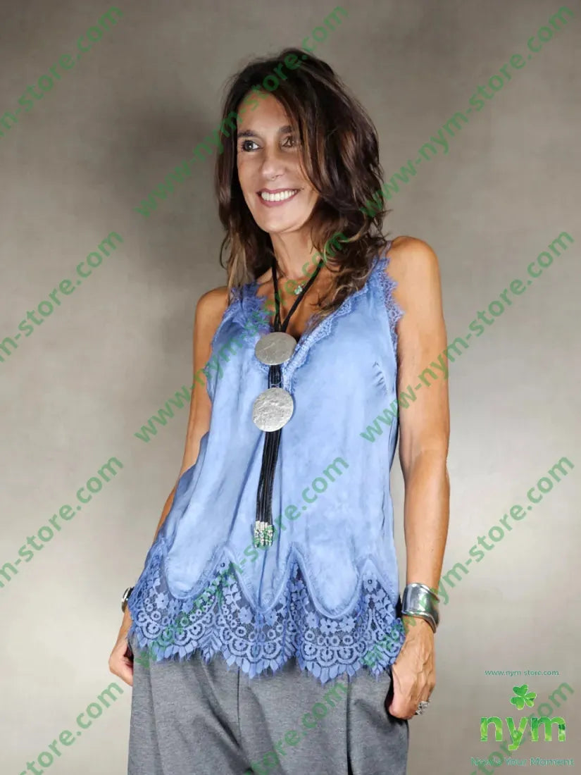 canotta pizzo fondo 100vi U / JEANS / AI25 TOP