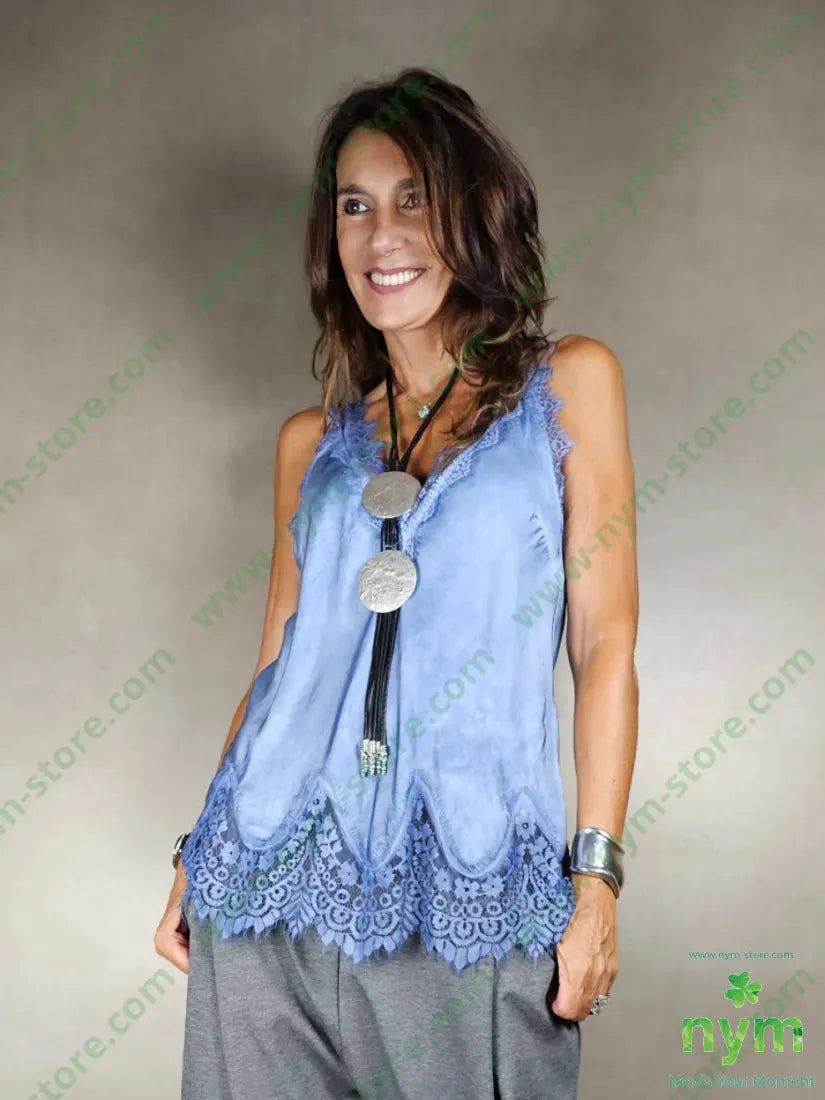 canotta pizzo fondo 100vi U / JEANS / AI25 TOP