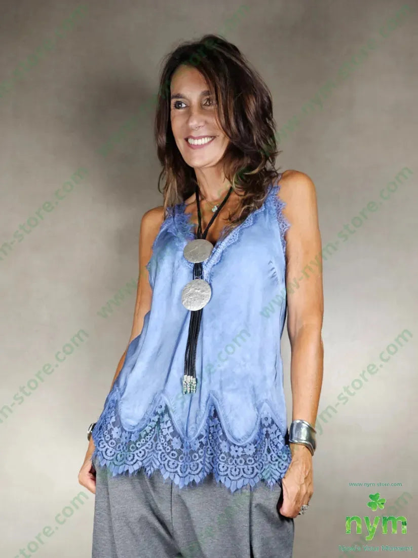 canotta pizzo fondo 100vi U / JEANS / AI25 TOP