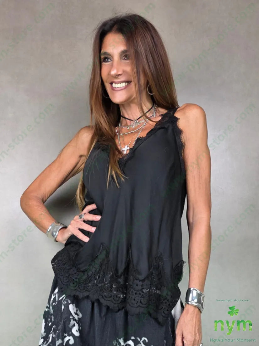 canotta pizzo fondo 100vi U / NERO / AI25 TOP